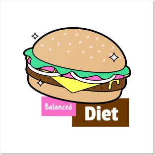 Balanced Diet Burger Posters and Art